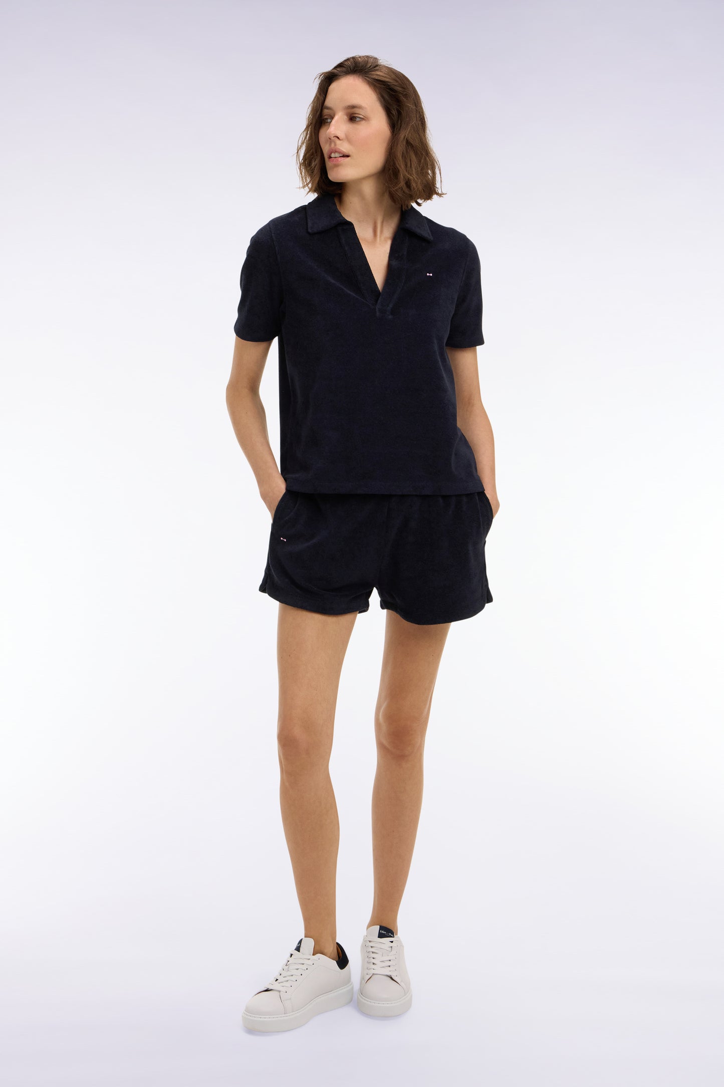 Short taille élastiqué en éponge marine coupe regular