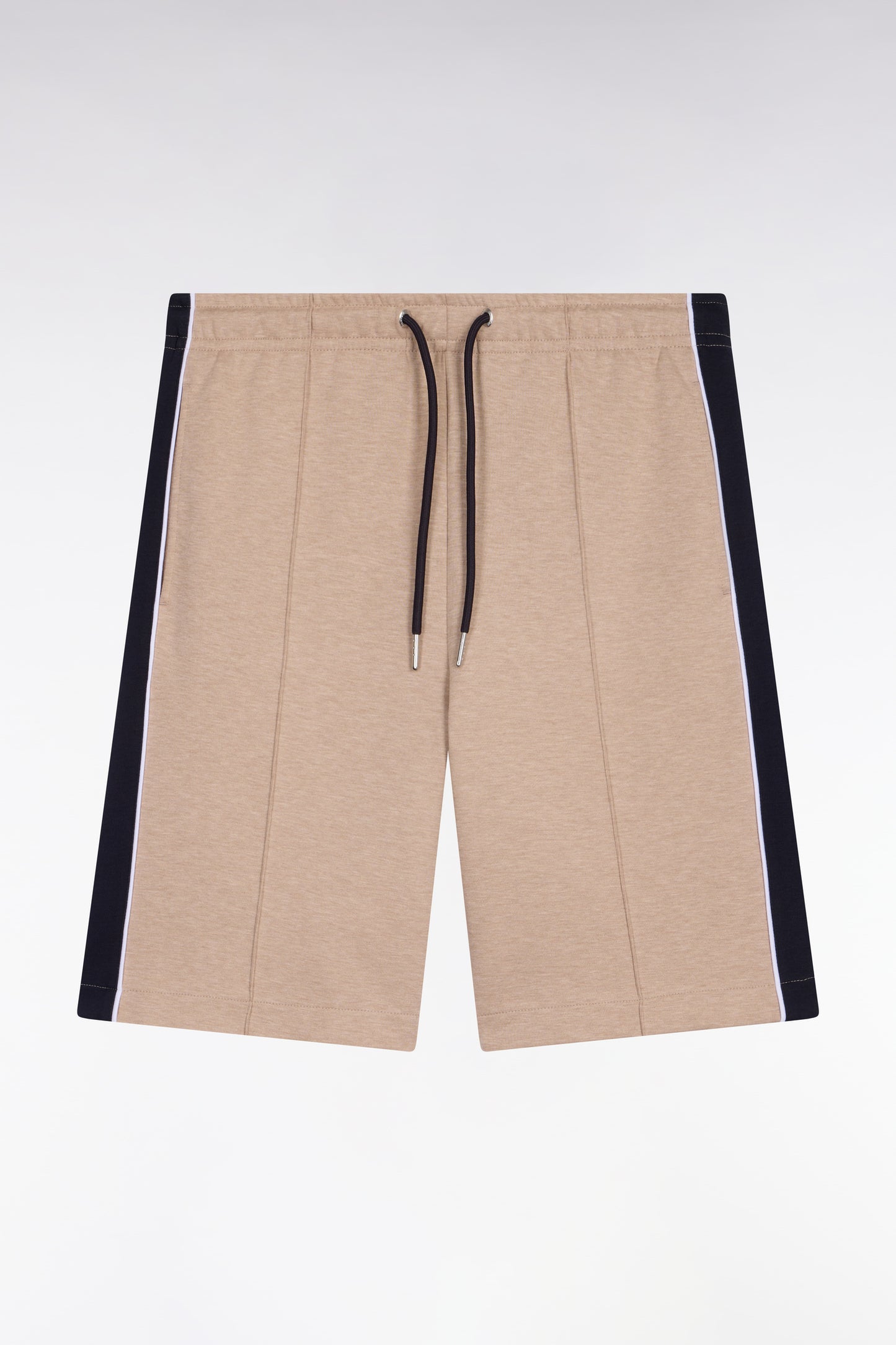 Short en interlock à découpes beige et marine