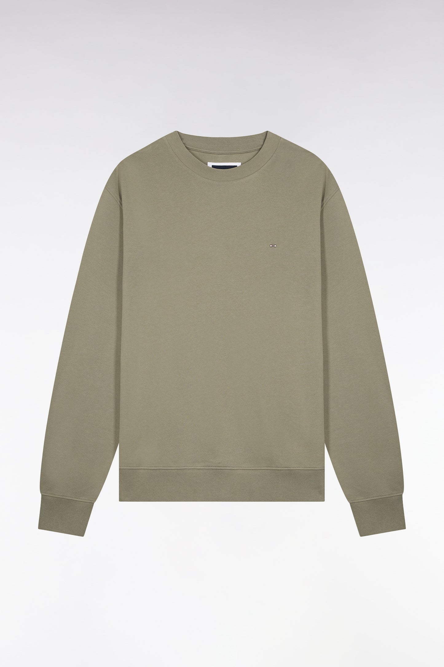 Sweatshirt uni en molleton coton kaki