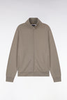 Sweatshirt zippé en molleton coton beige