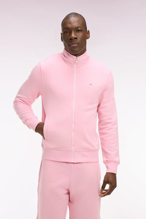 Sweatshirt zippé en molleton coton rose - Image 3
