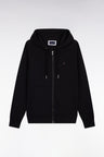 Sweatshirt zippé à capuche en molleton coton noir