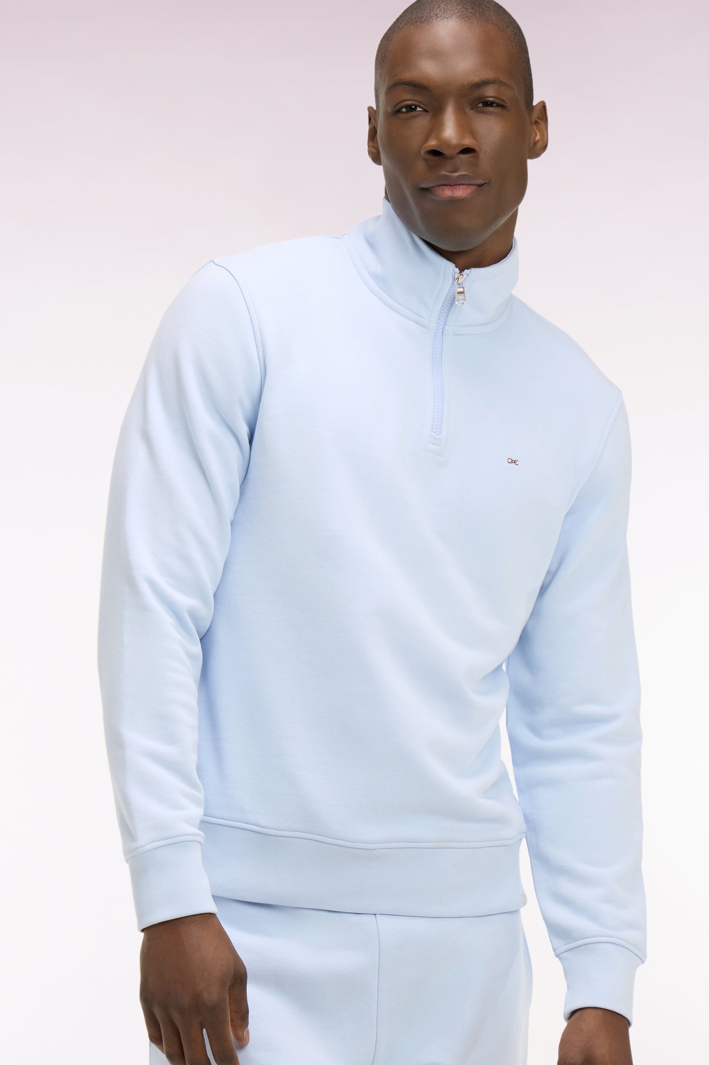 Sky cotton fleece trucker neck sweatshirt