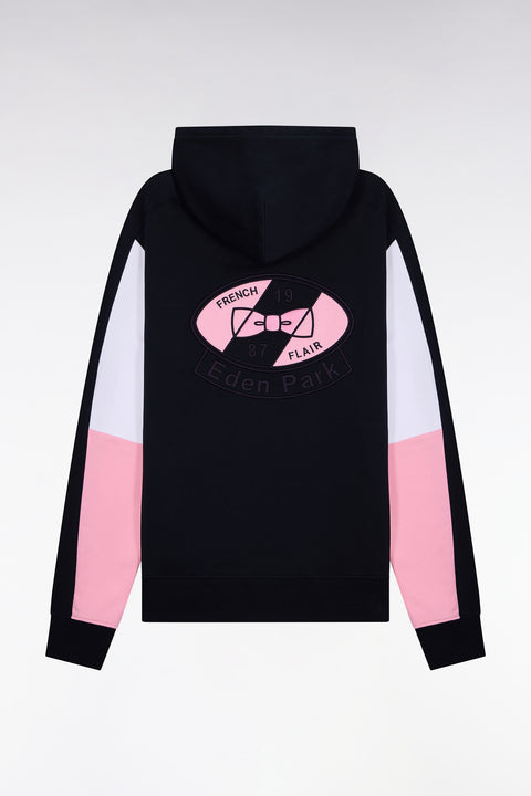 Sweatshirt à capuche en coton marine broderie dos - Image 2