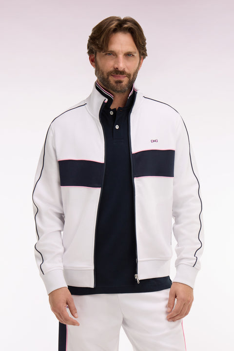 Sweatshirt zippé en molleton blanc - Image 3