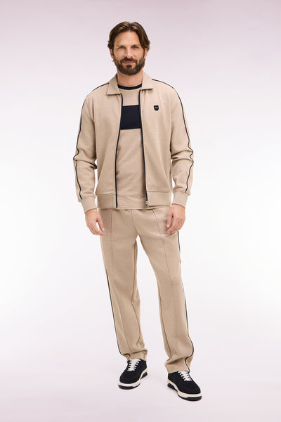Beige fleece jacket sweatshirt