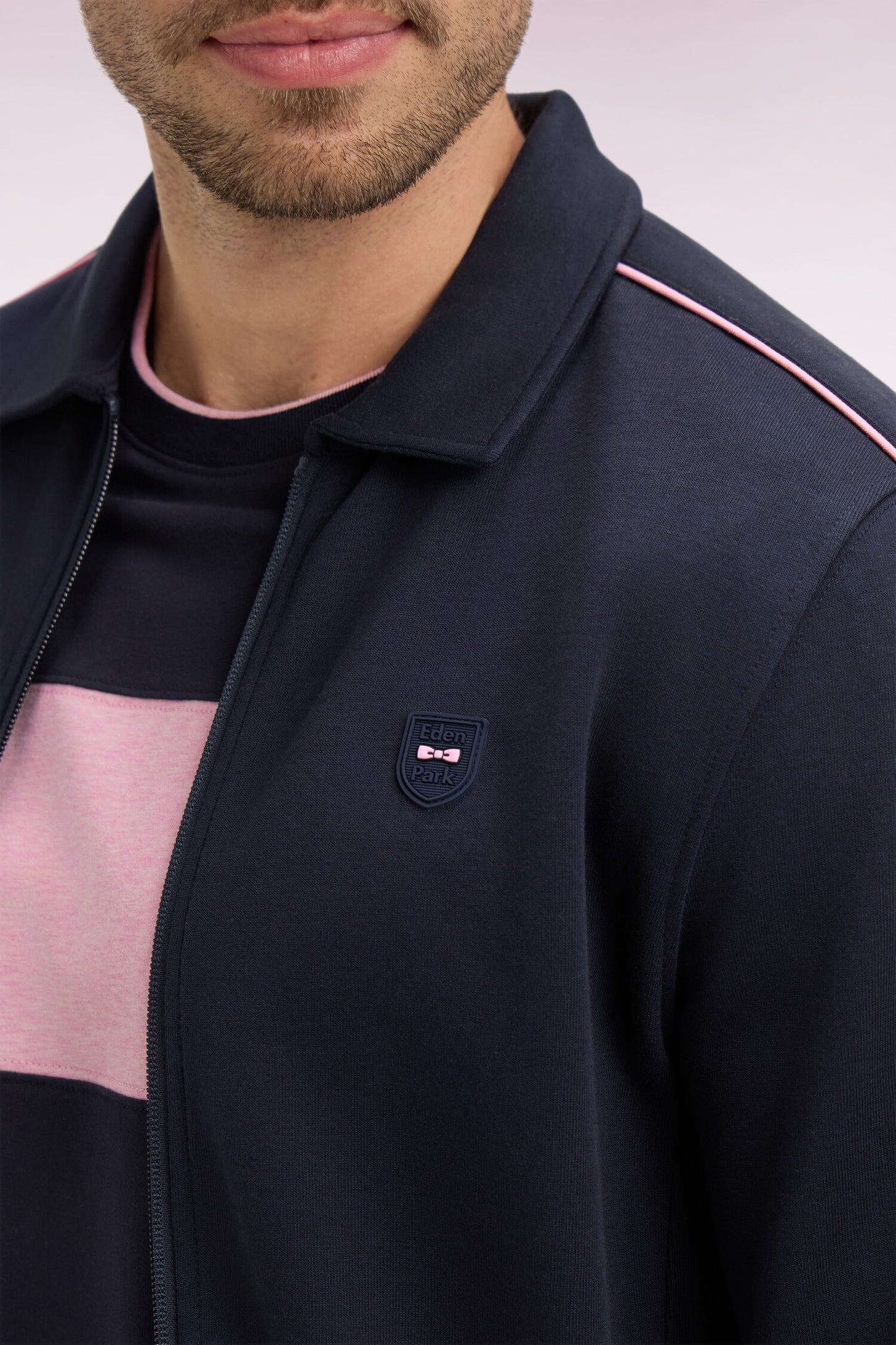 Sweatshirt blouson en molleton marine