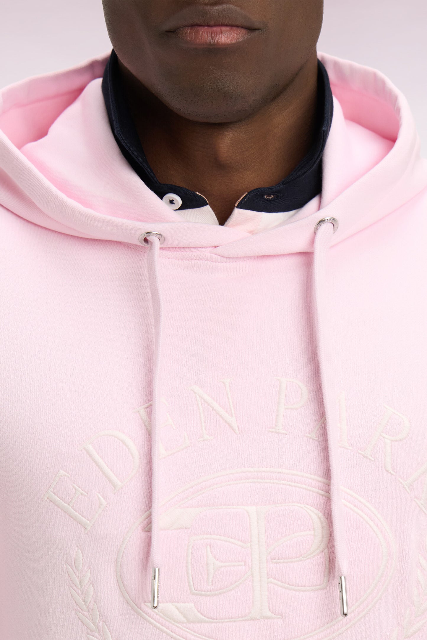 Pink embroidered hoodie