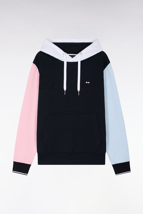 Sweatshirt à capuche en molleton coton découpes tricolores - Image 2