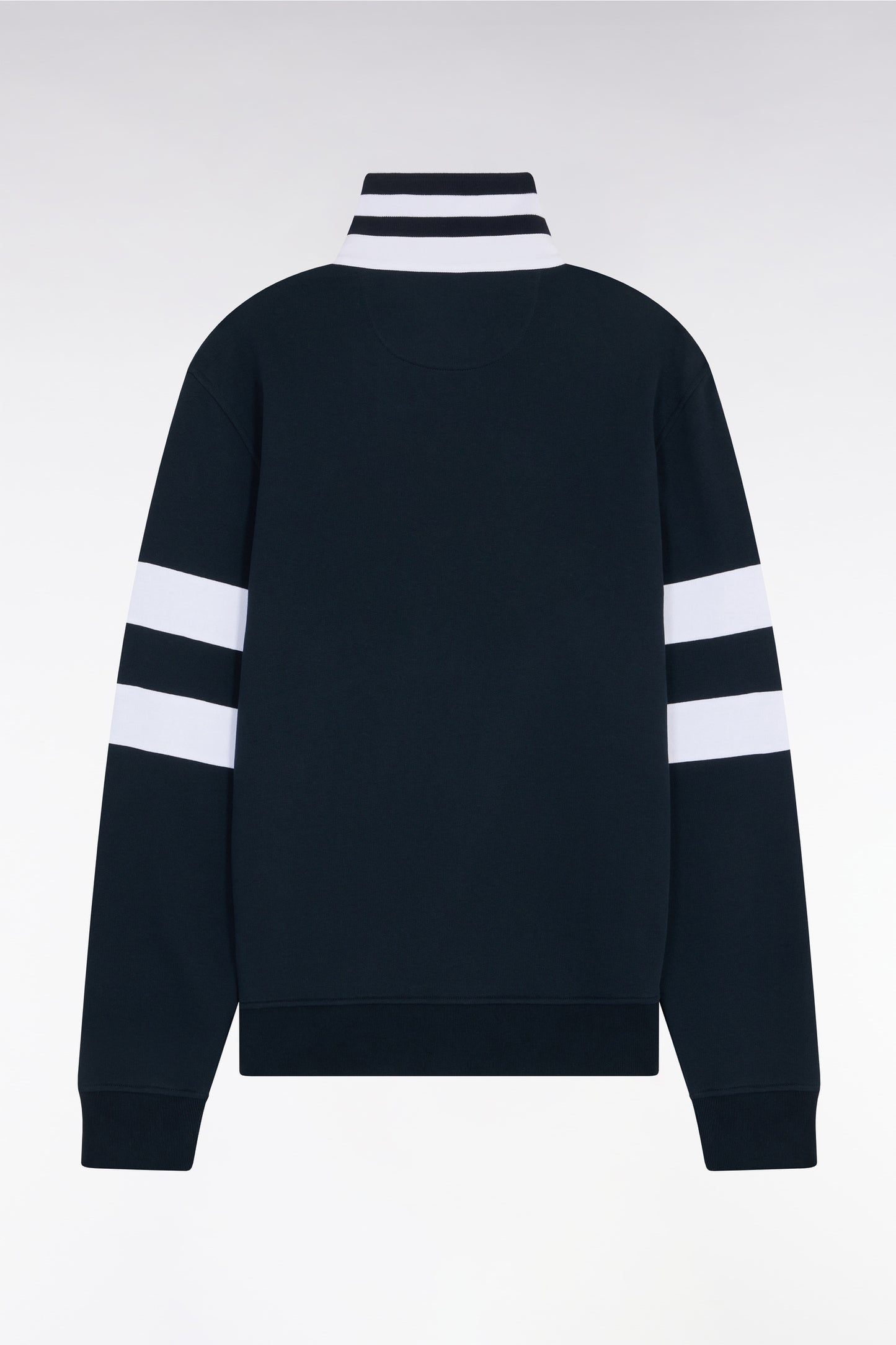 Regular fit navy fleece jersey collar sweatshirt