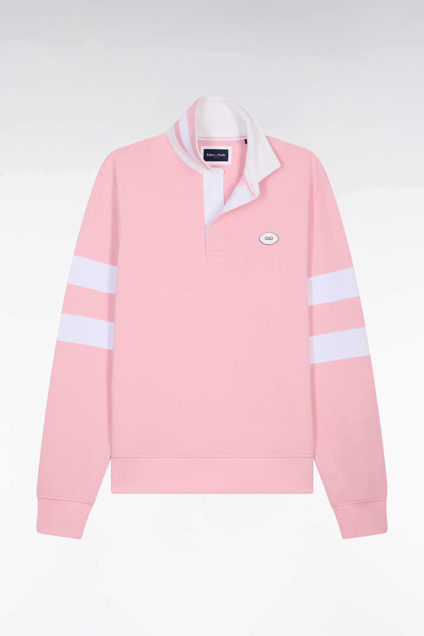 Regular fit pink fleece jersey collar sweatshirt