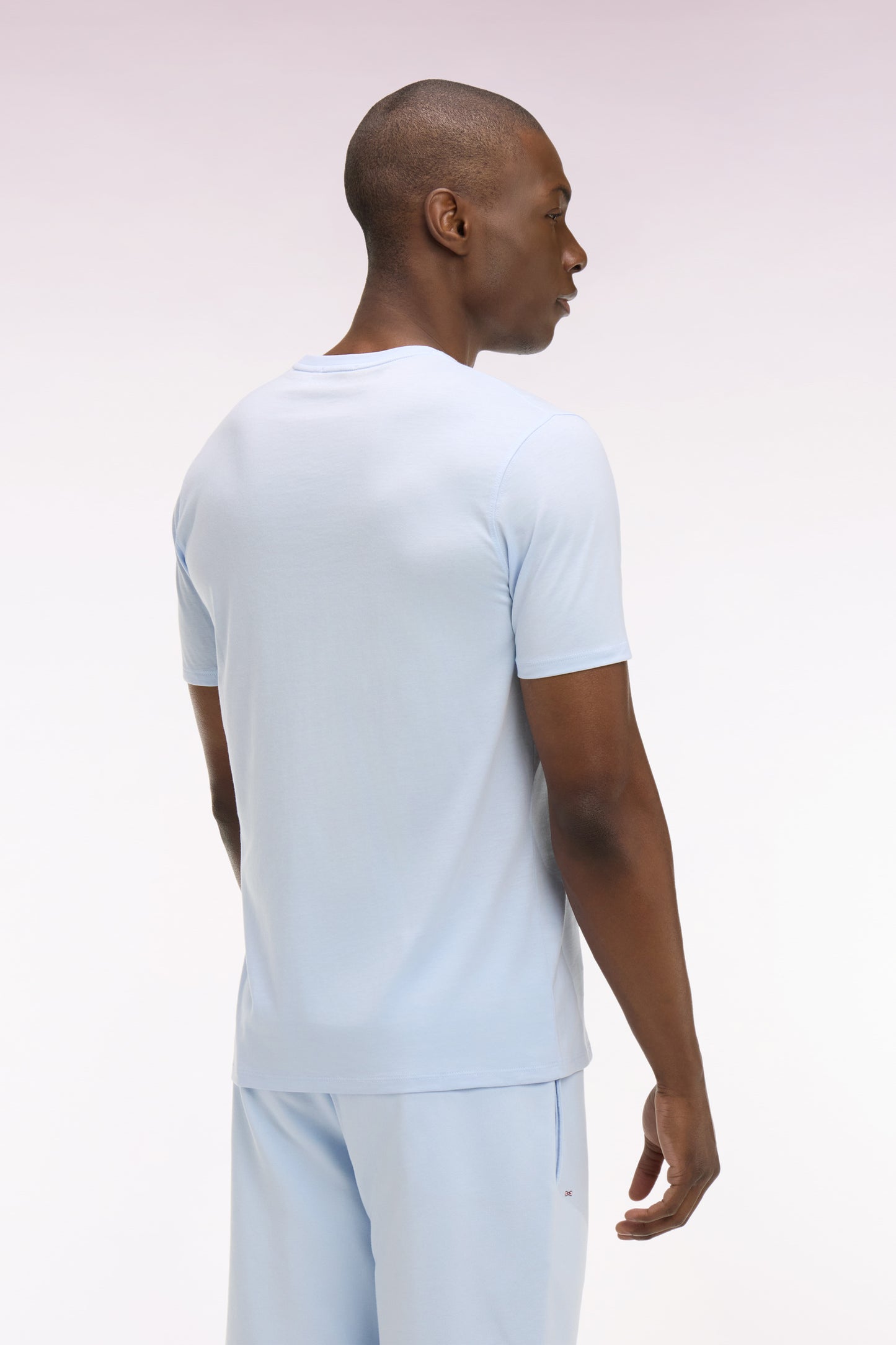 T-shirt à manches courtes en coton Pima ciel coupe regular