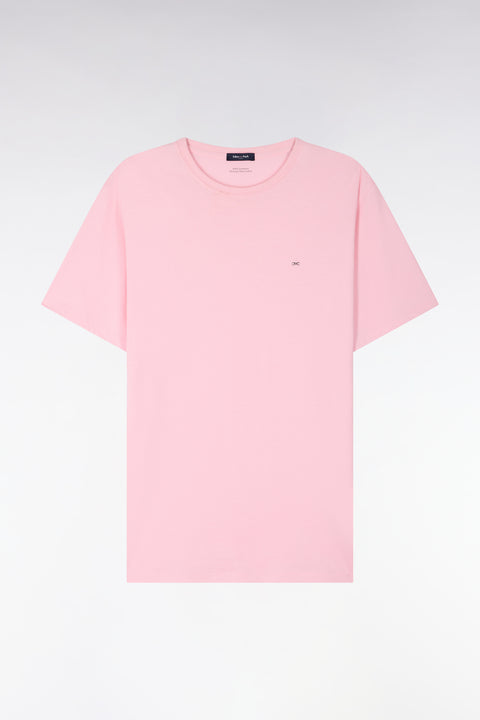 T-shirt à manches courtes en coton Pima rose coupe regular - Image 2
