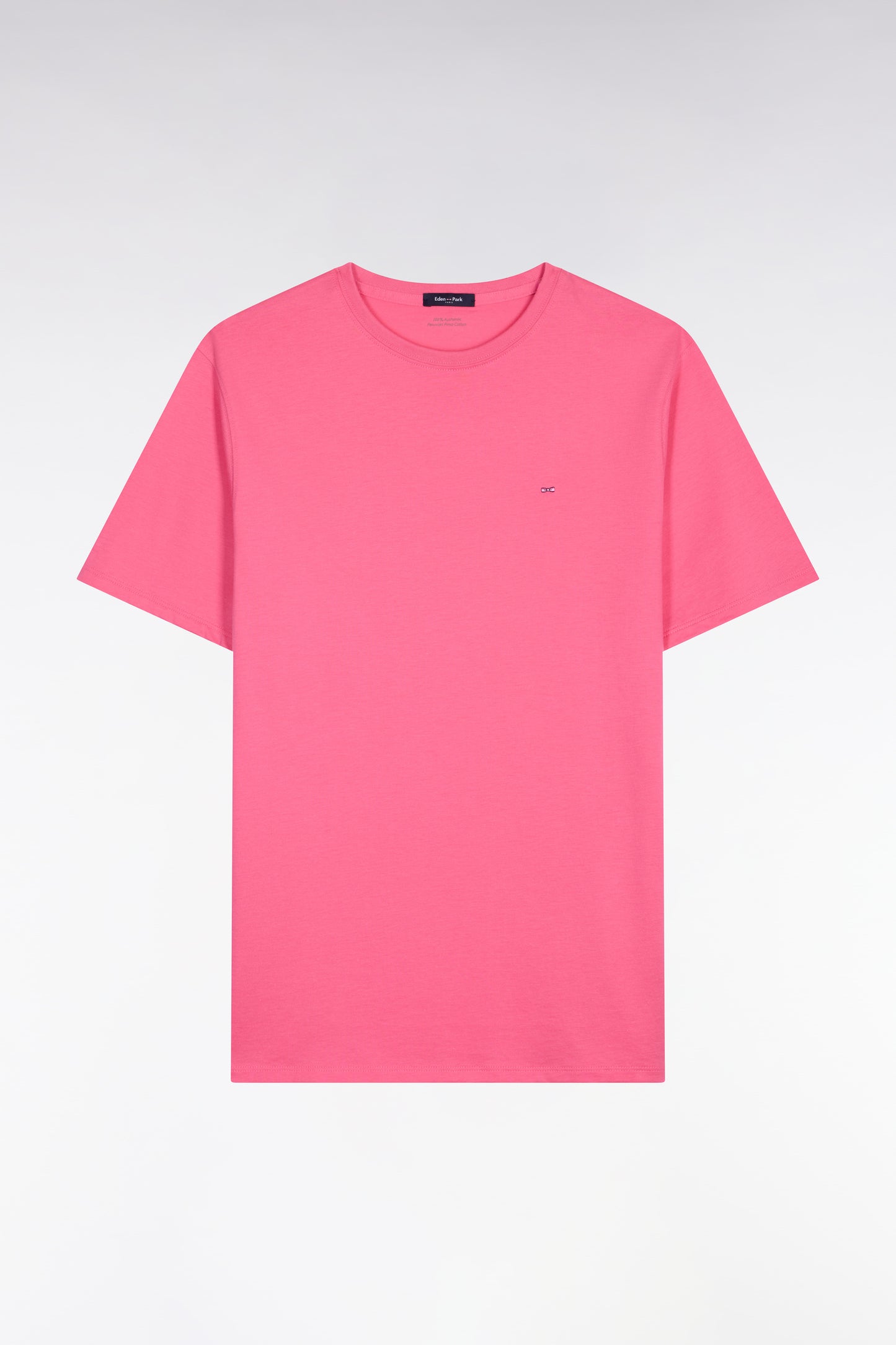 T-shirt à manches courtes en coton Pima fuchsia coupe regular