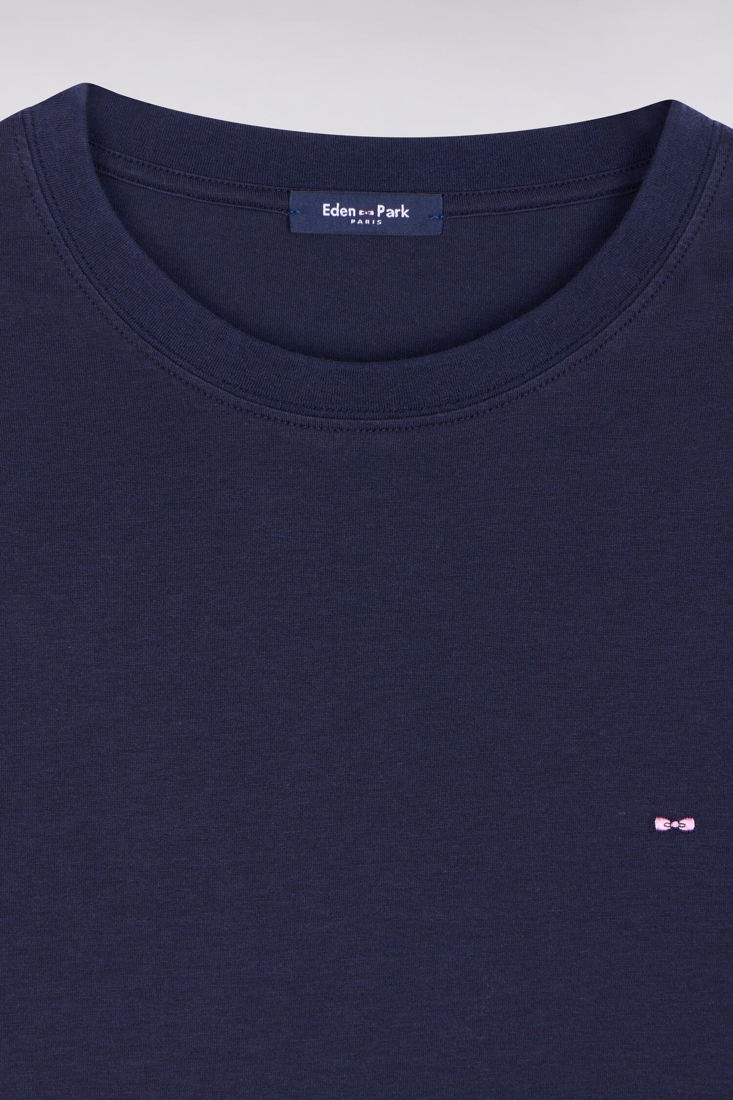 T-shirt à manches courtes en lyocell et coton marine coupe regular