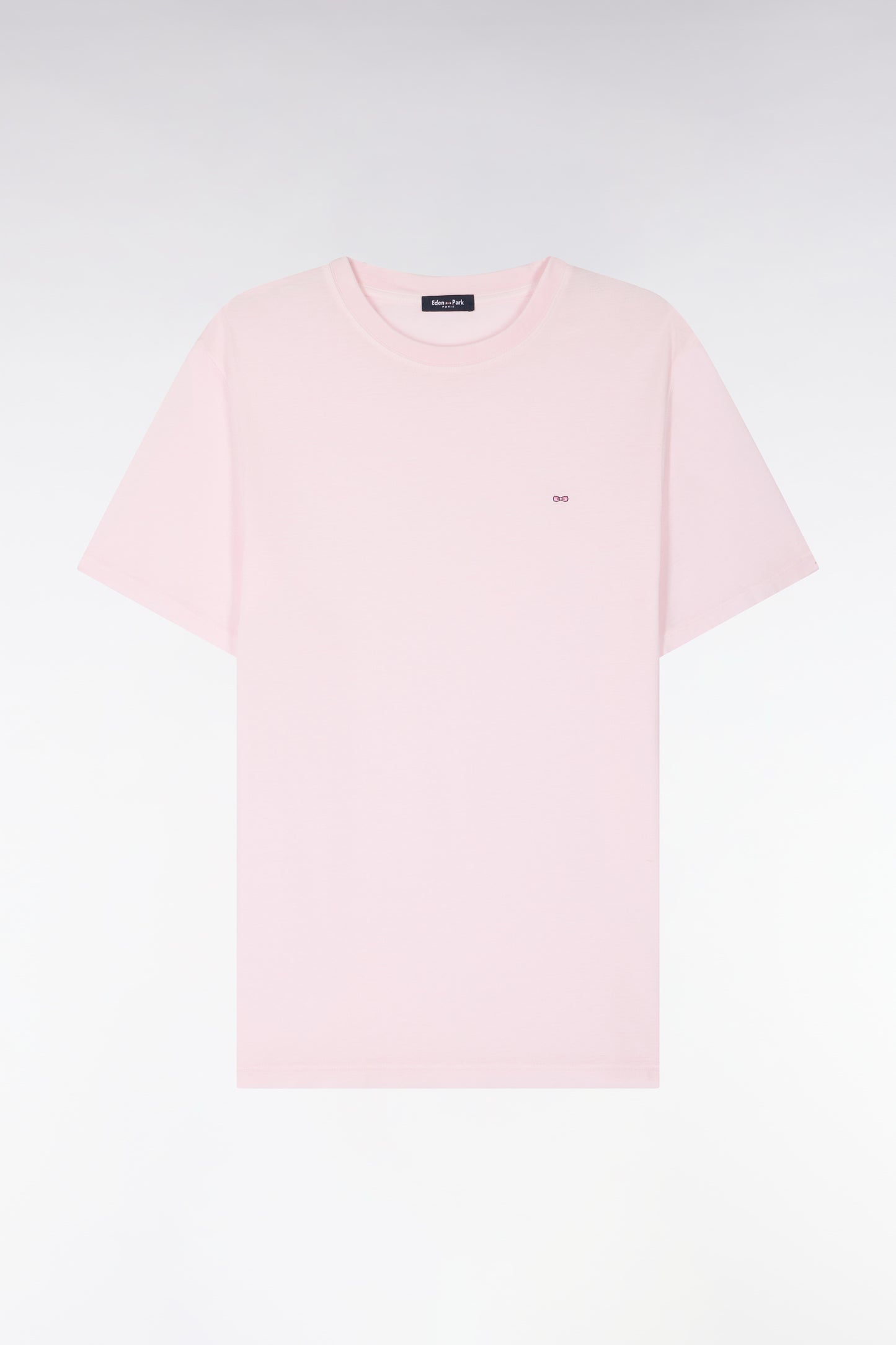 T-shirt à manches courtes en lyocell et coton rose coupe regular