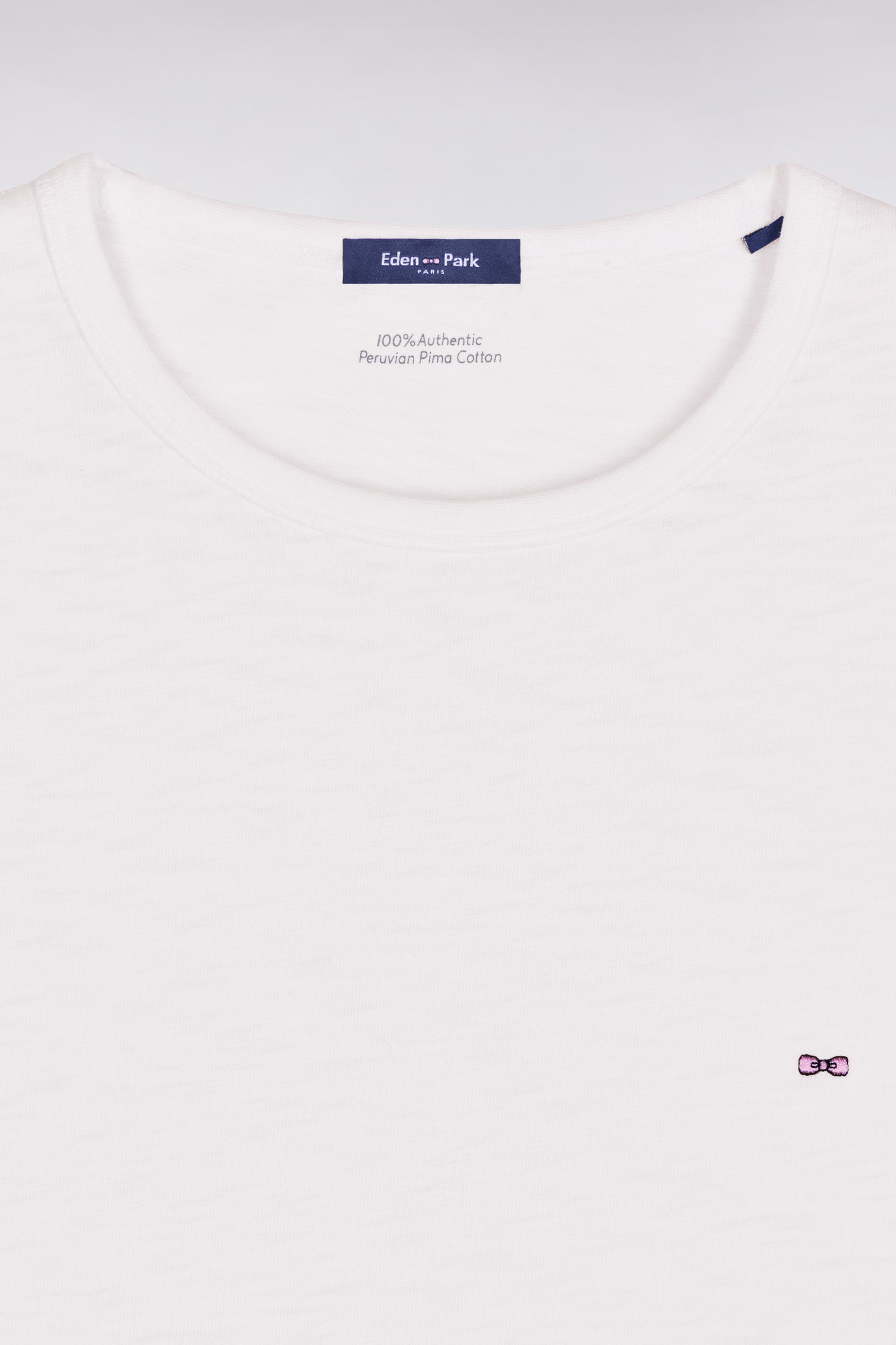 Short-sleeved regular-fit white slub cotton jersey T-shirt