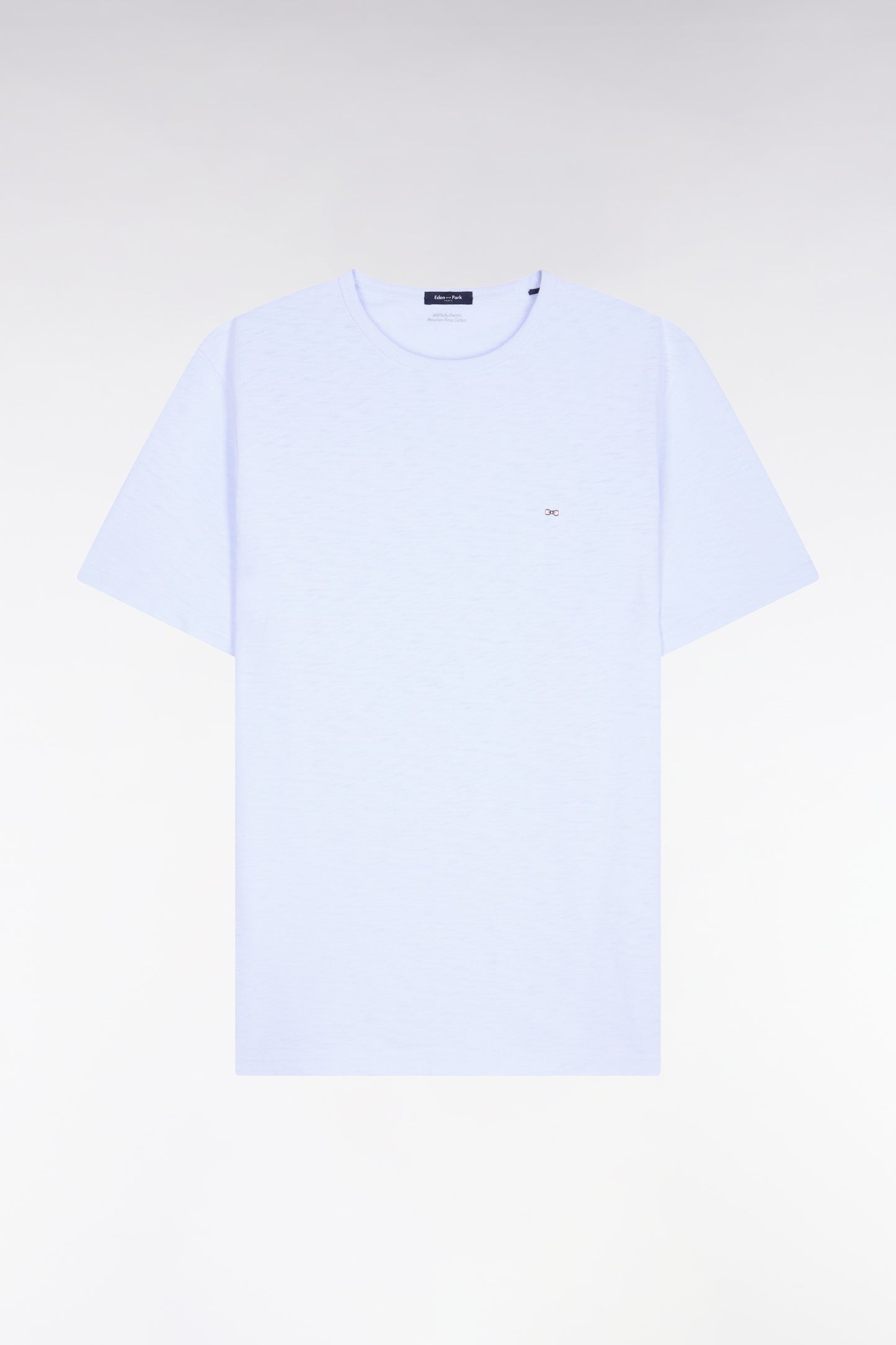 Regular fit short-sleeved T-shirt in slub sky cotton jersey