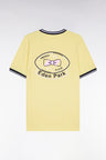 T-shirt à manches courtes en coton jaune brodé coupe regular