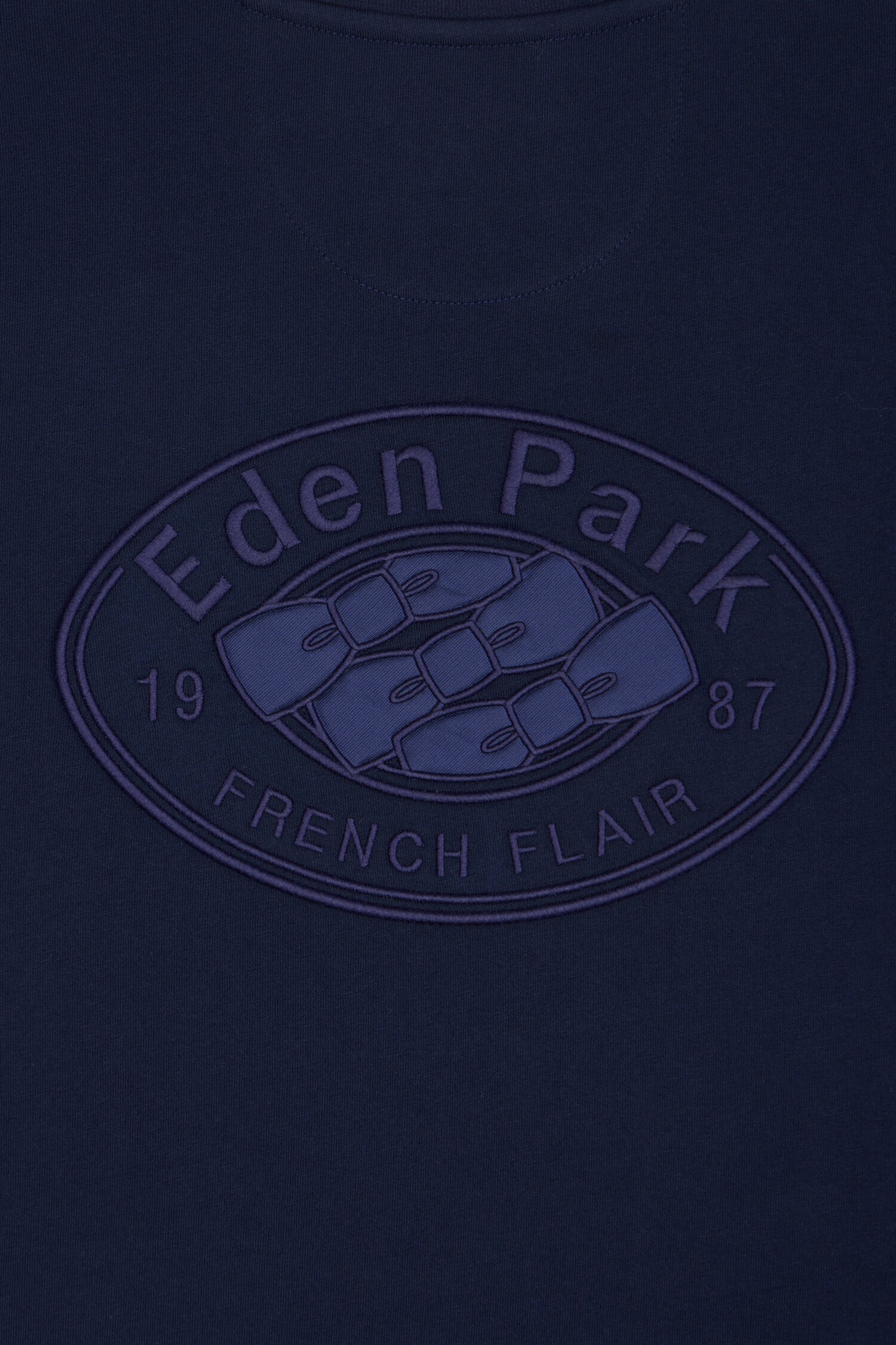 T-shirt à manches courtes en coton tricolore brodé coupe regular