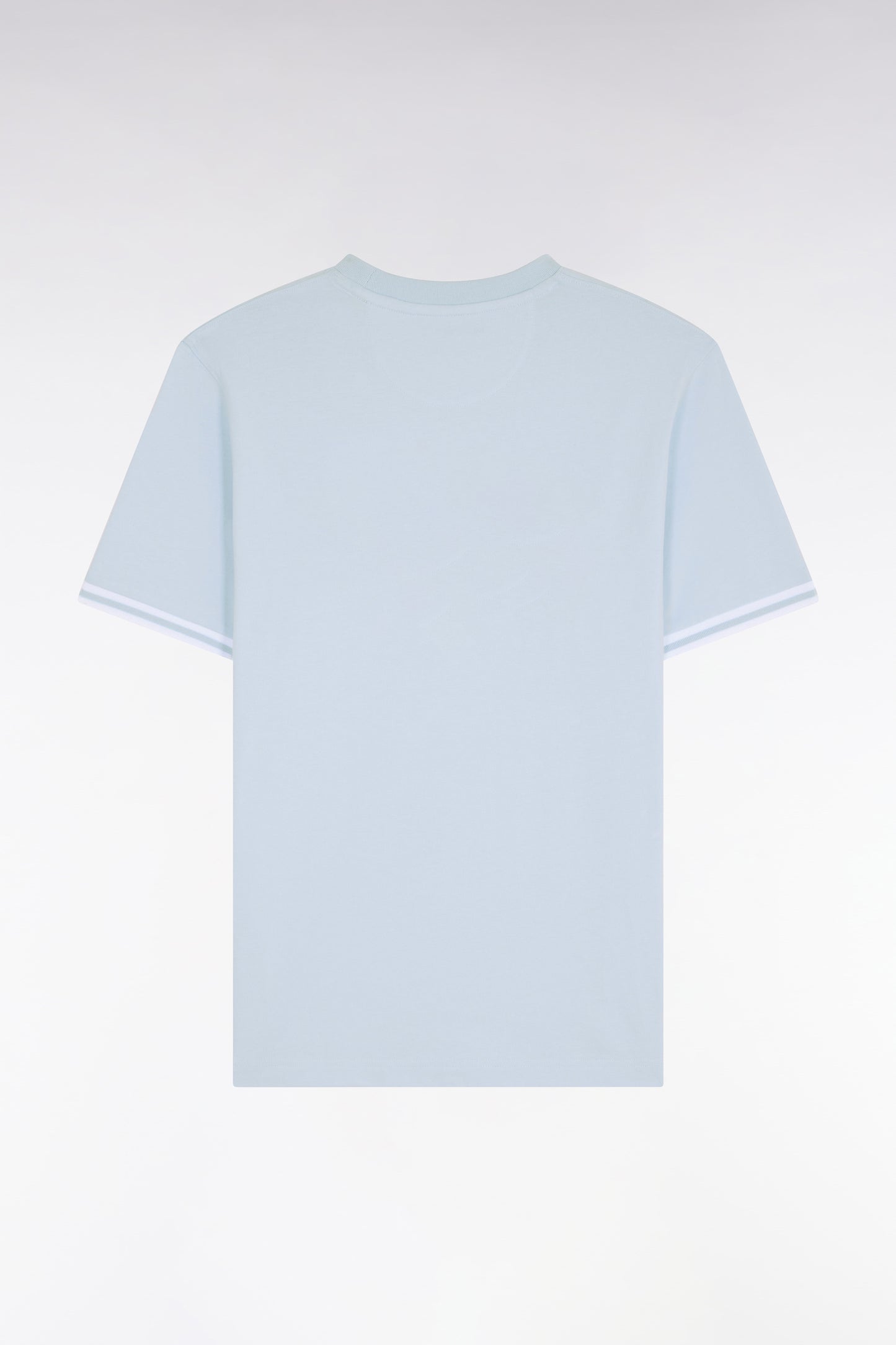 Short-sleeved regular-fit sky cotton T-shirt