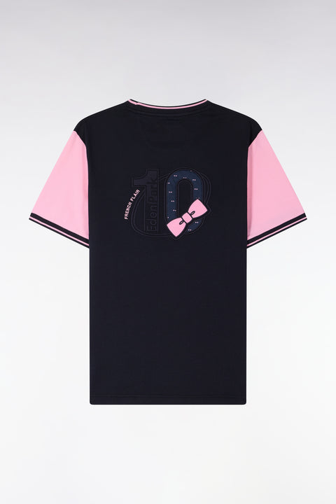 T-shirt à manches courtes en coton marine manches roses coupe regular - Image 2