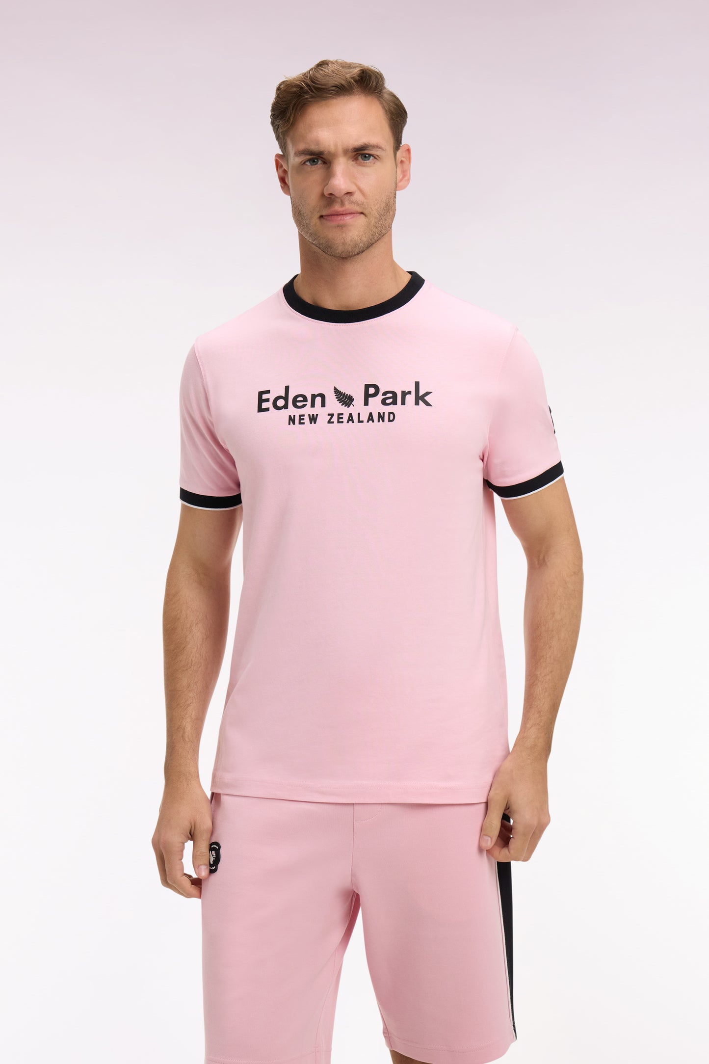 New Zealand short-sleeved T-shirt in pink cotton, regular fit