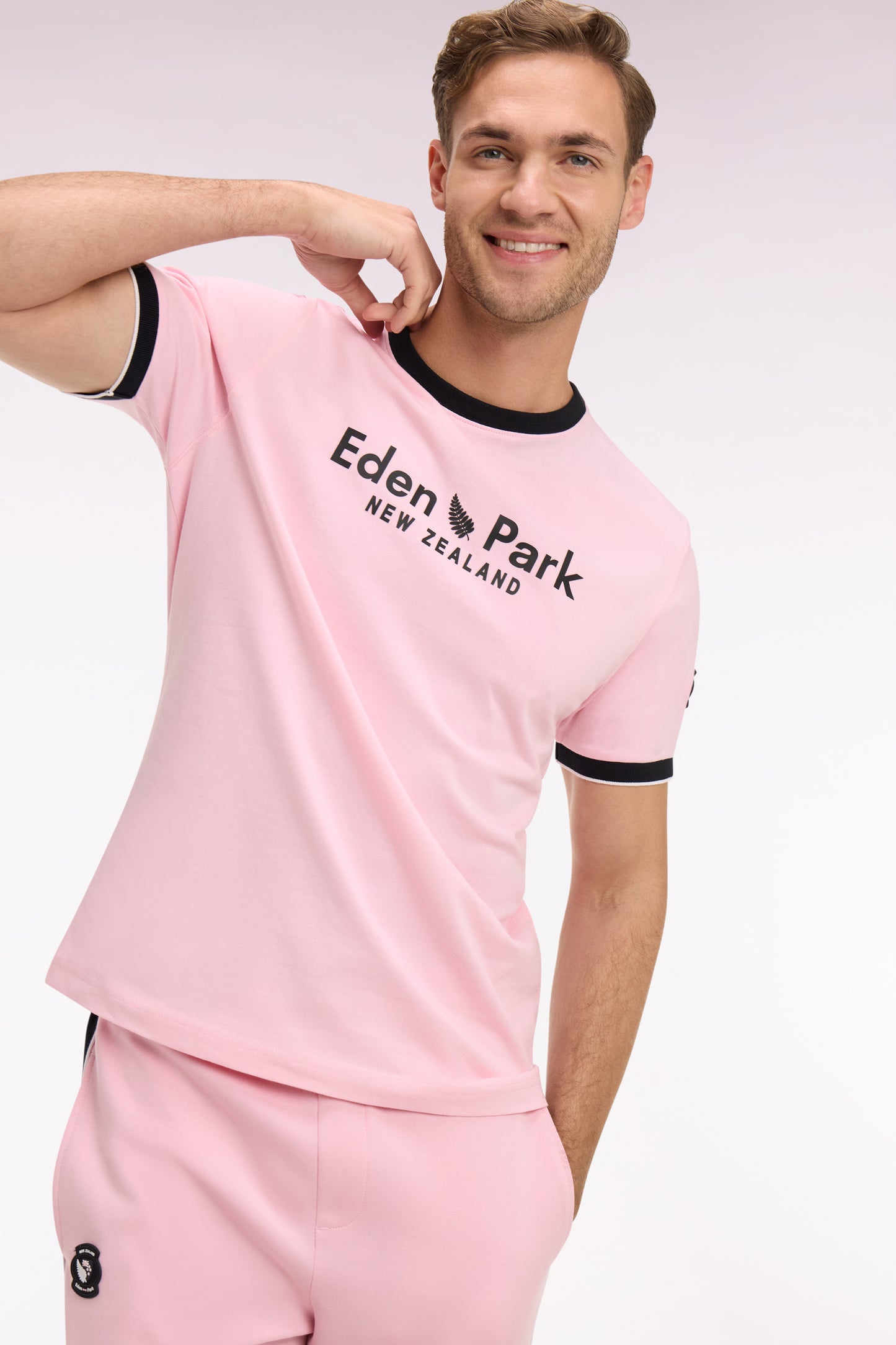 New Zealand short-sleeved T-shirt in pink cotton, regular fit