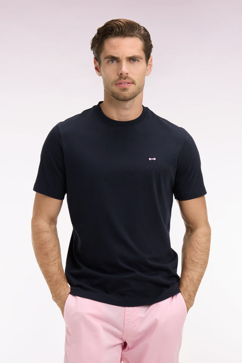 T-shirt à manches courtes marine sérigraphié coupe regular - Image 3