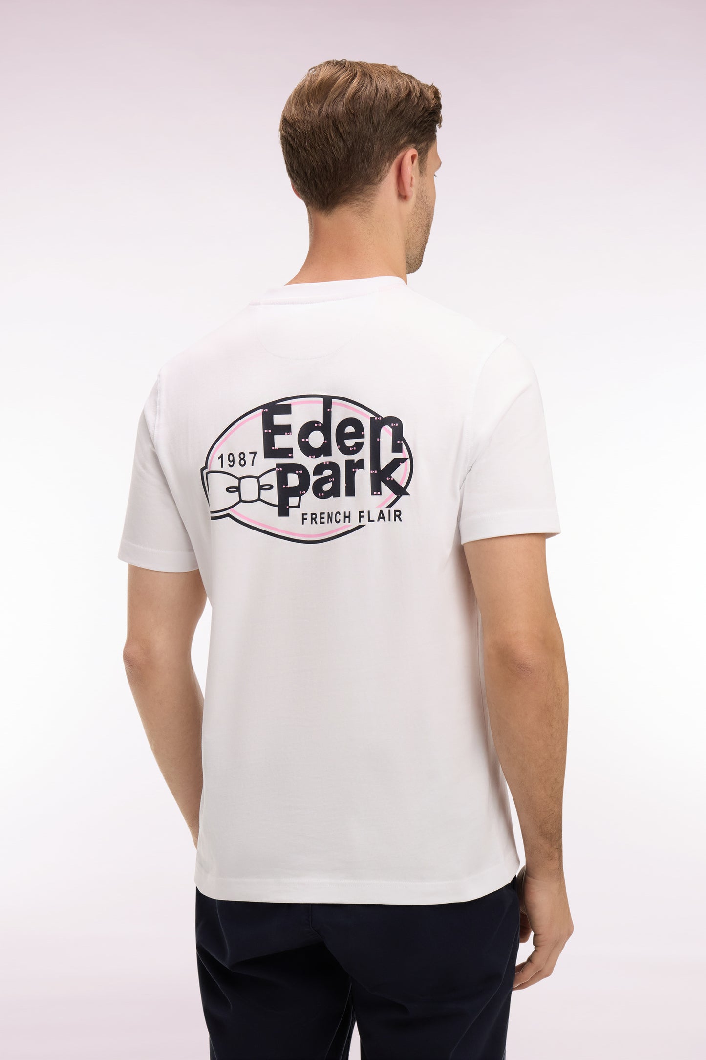 T-shirt à manches courtes blanc sérigraphié coupe regular