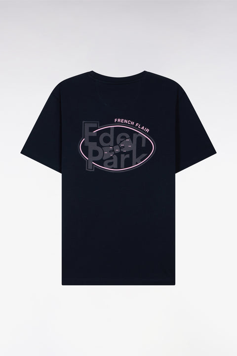 T-shirt à manches courtes marine sérigraphié coupe regular - Image 2