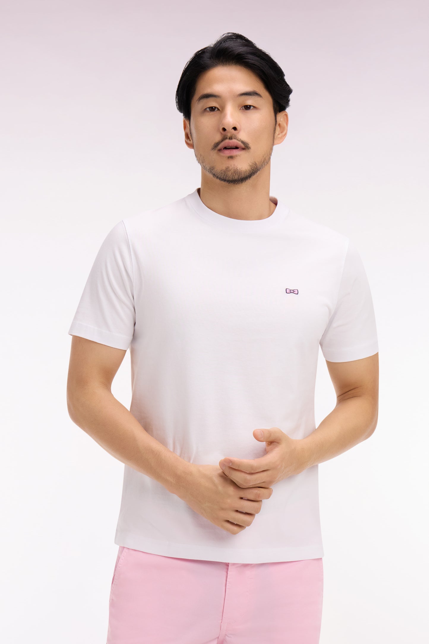 White short-sleeved regular-fit screen-printed T-shirt