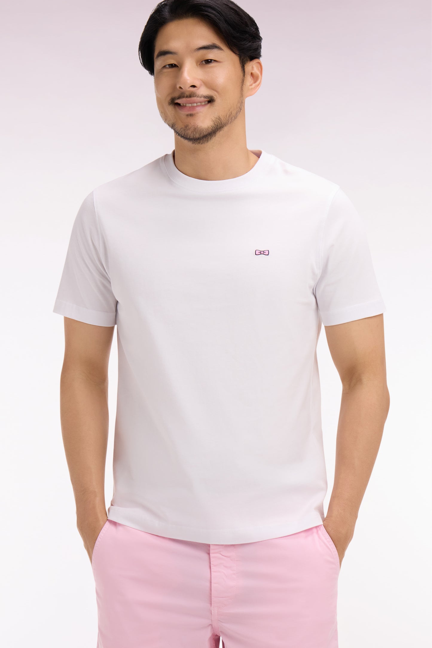 White short-sleeved regular-fit screen-printed T-shirt