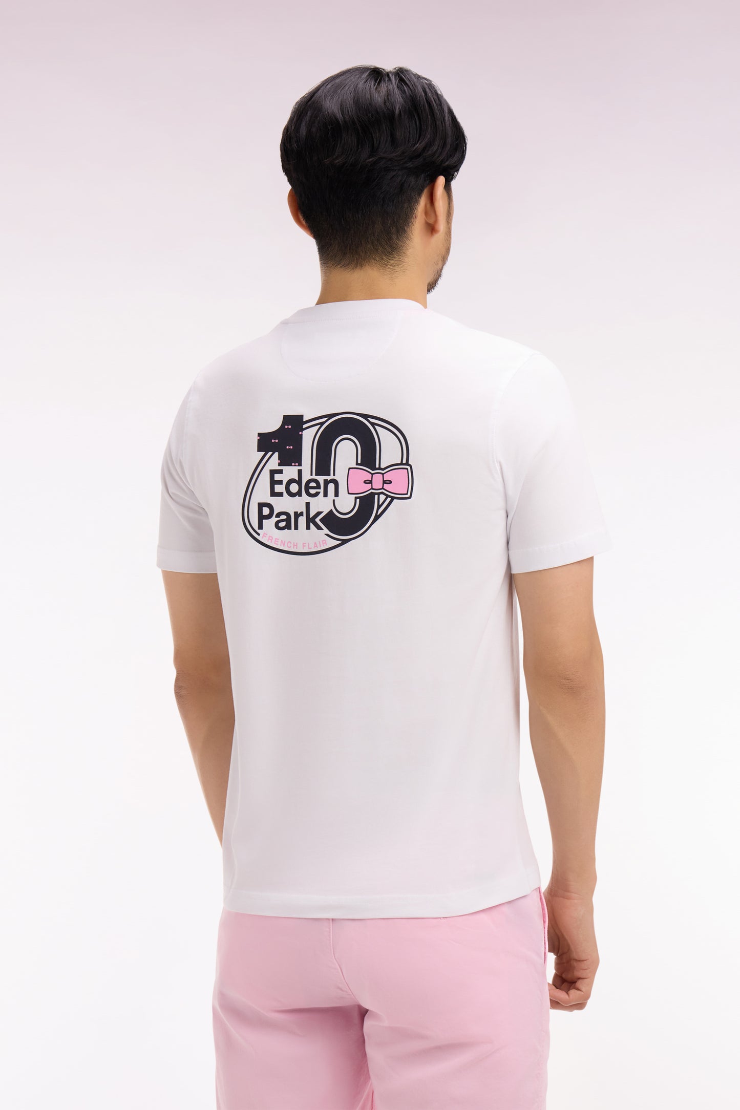 White short-sleeved regular-fit screen-printed T-shirt