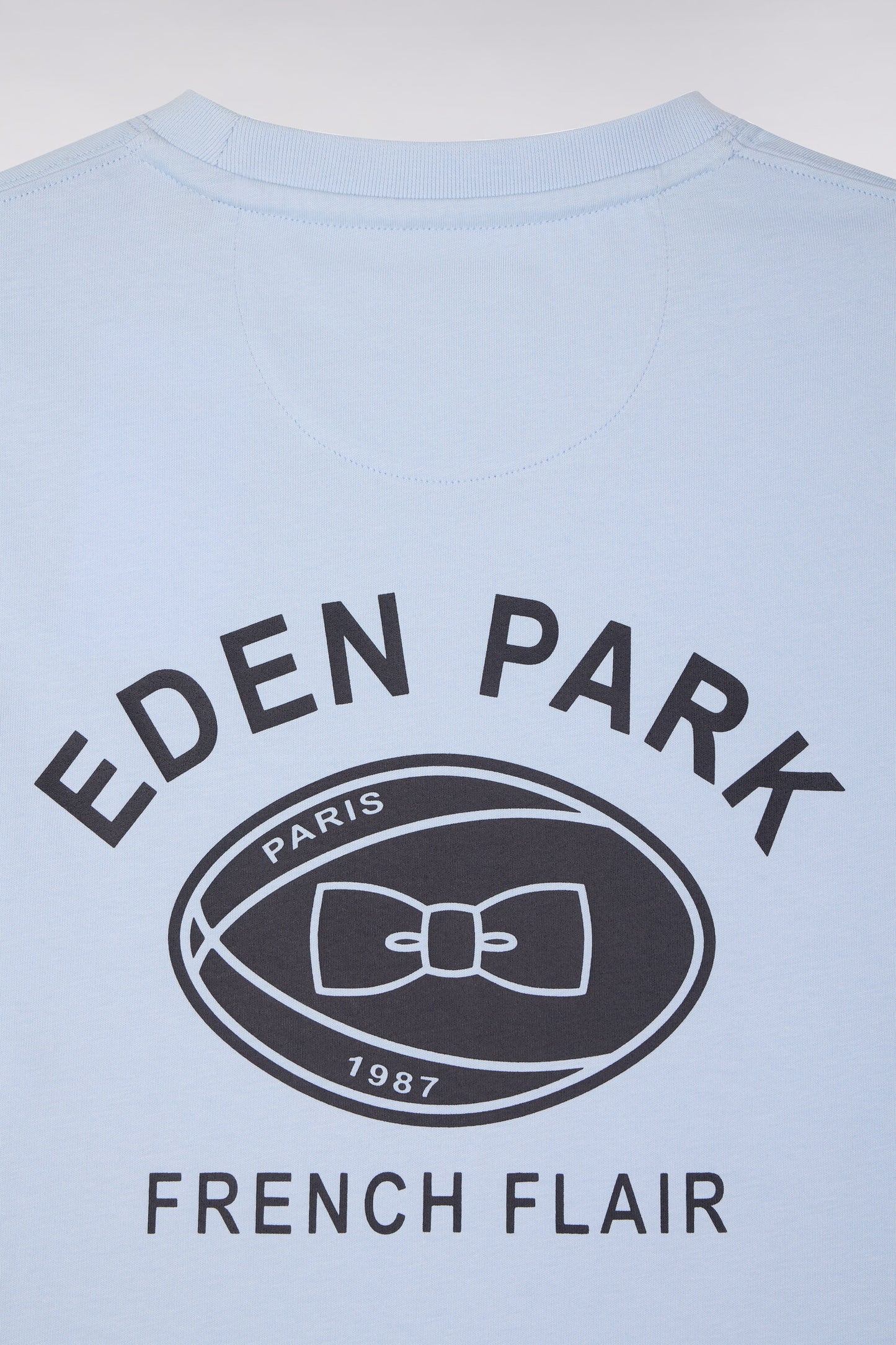 Light gray regular fit short-sleeved screen-printed T-shirt
