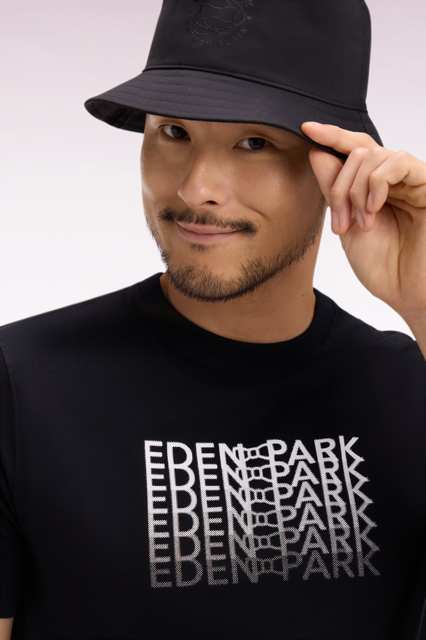 Regular fit ecru screen-printed short-sleeved T-shirt