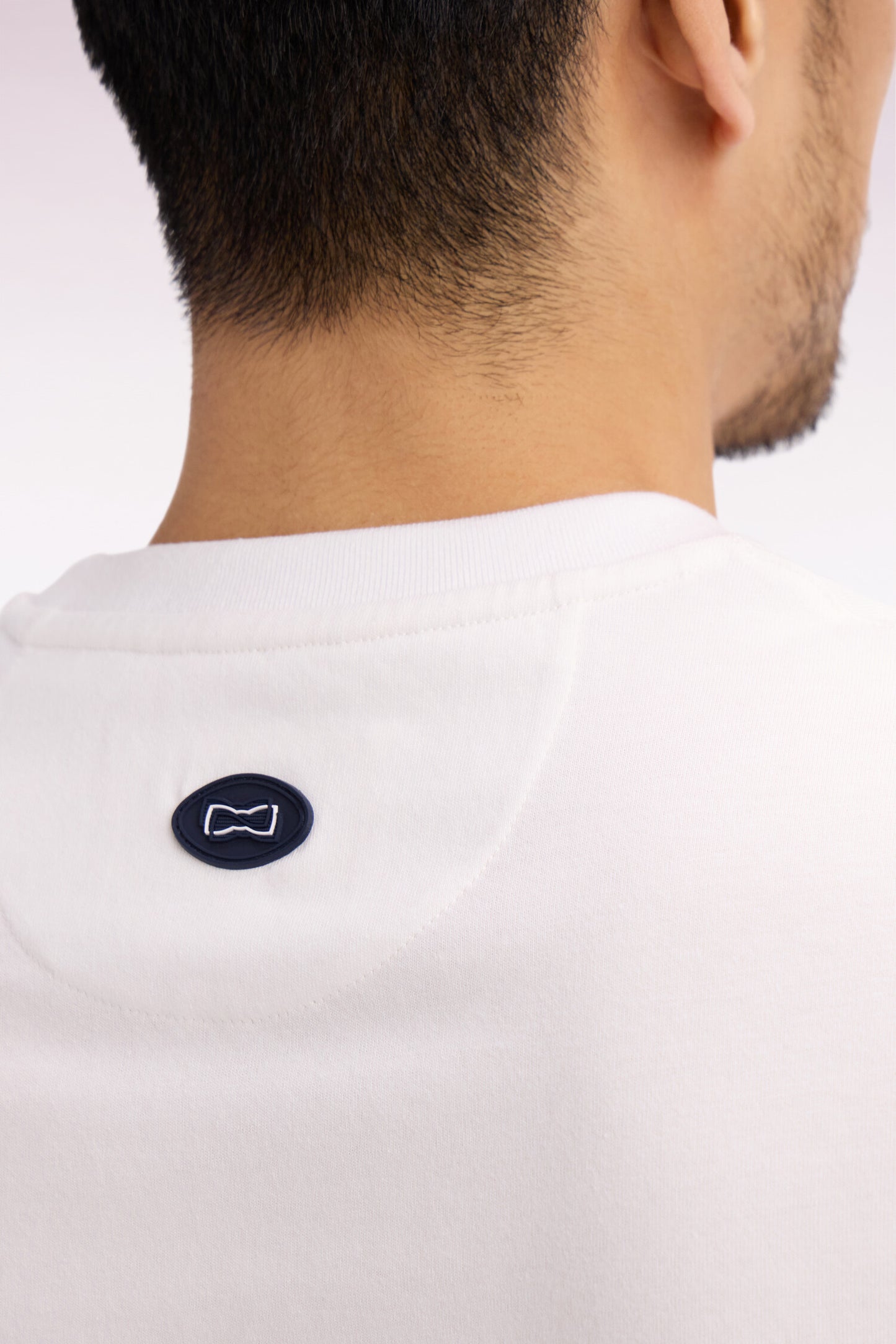 T-shirt à manches courtes en coton écru sérigraphié coupe regular