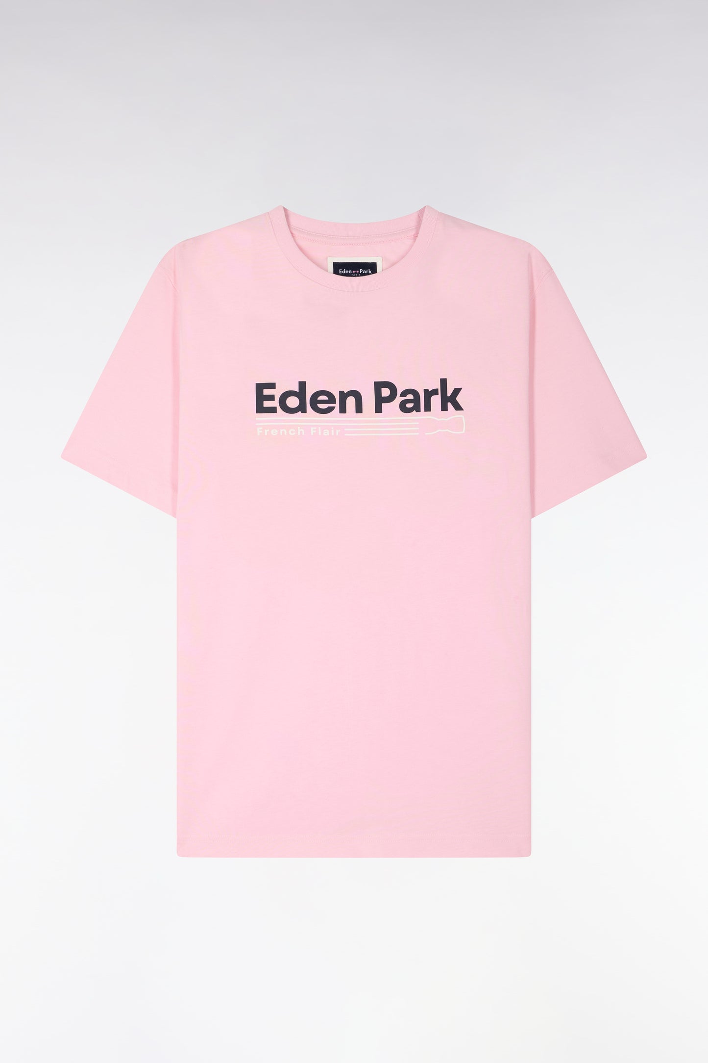 T-shirt à manches courtes en coton rose sérigraphie Eden Park coupe regular