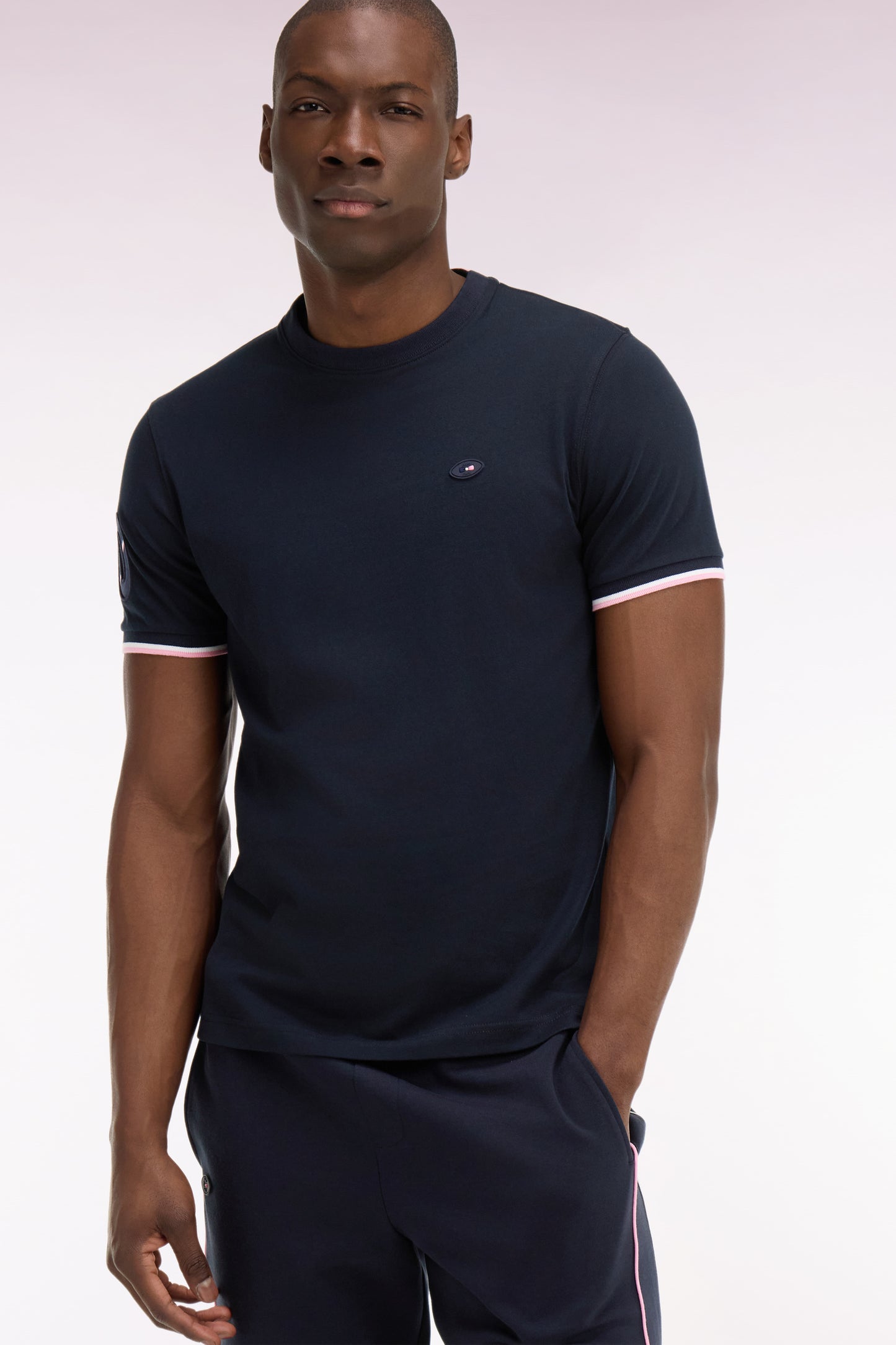 XV de France short-sleeved T-shirt in navy cotton, regular fit