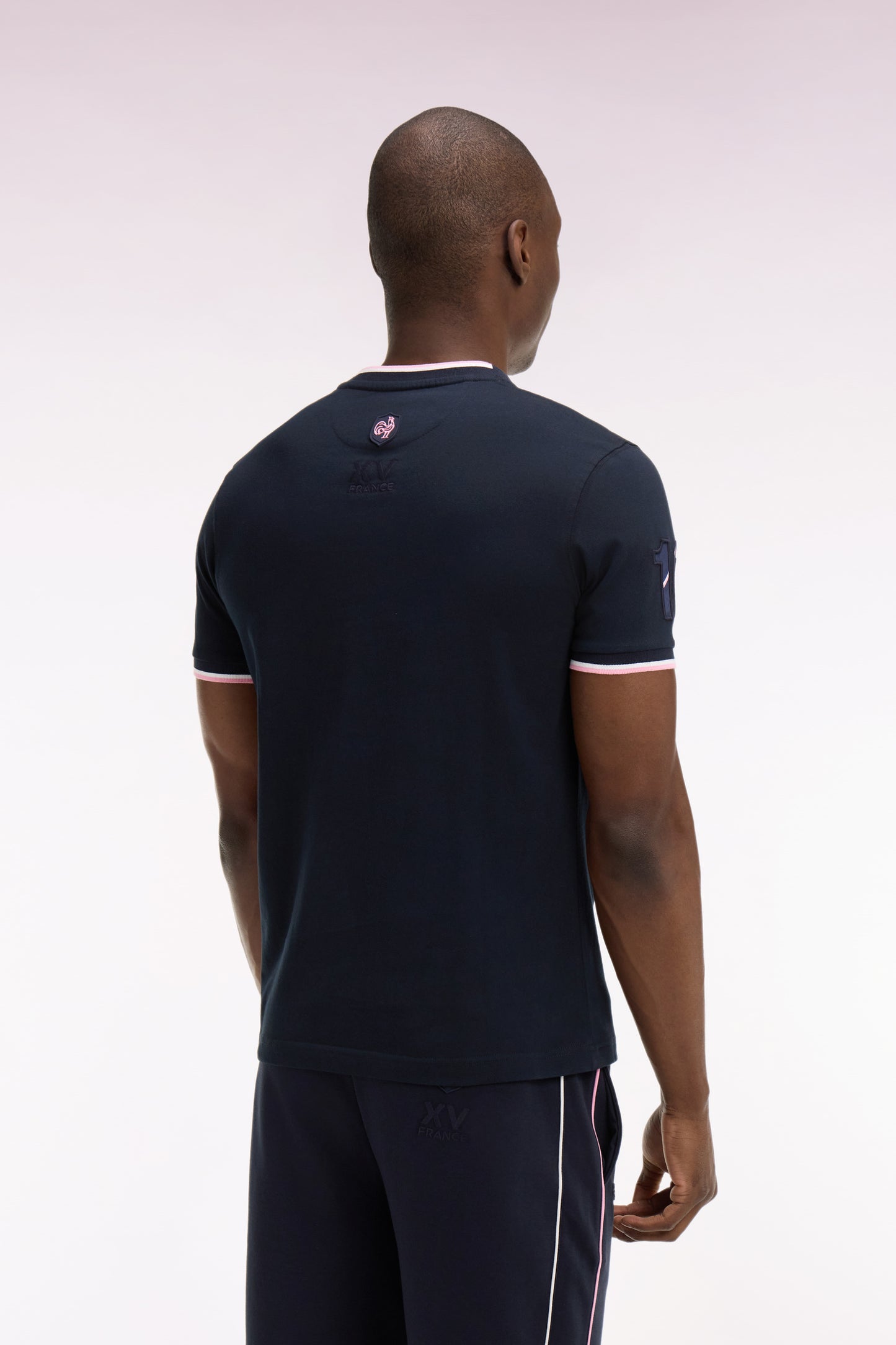 XV de France short-sleeved T-shirt in navy cotton, regular fit