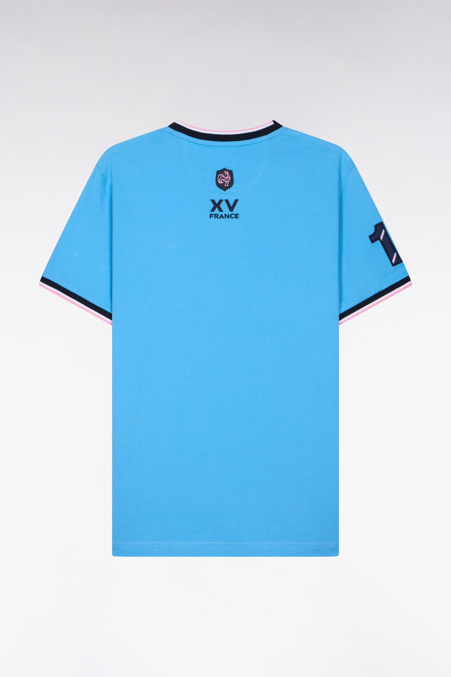 XV de France short-sleeved T-shirt in blue cotton, regular fit