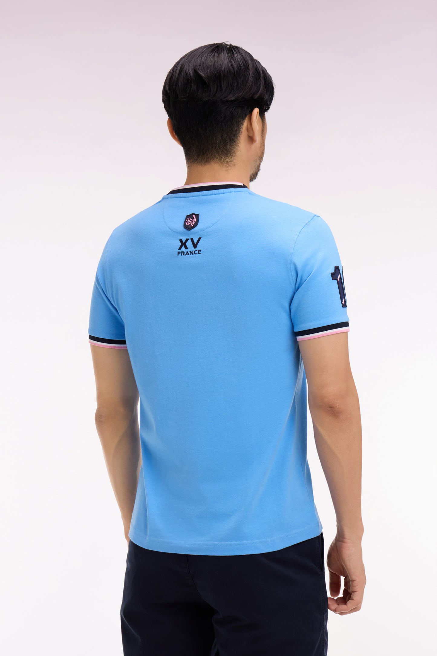 XV de France short-sleeved T-shirt in blue cotton, regular fit
