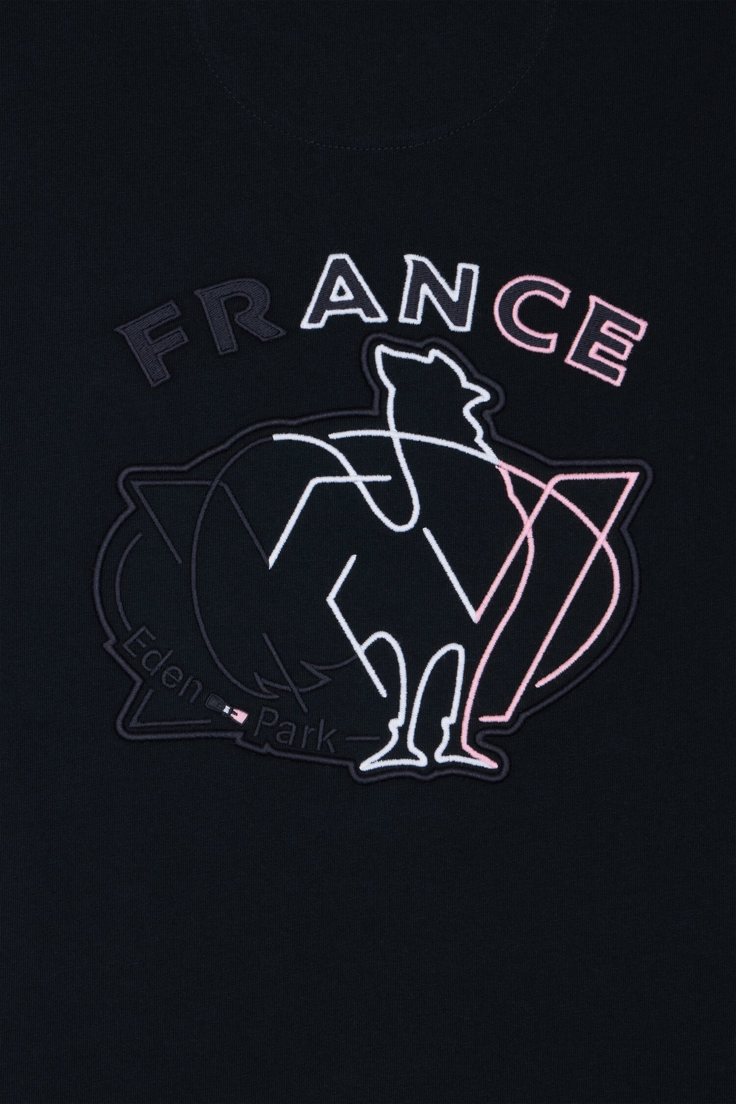 XV de France short-sleeved t-shirt in gray embroidered cotton, regular fit