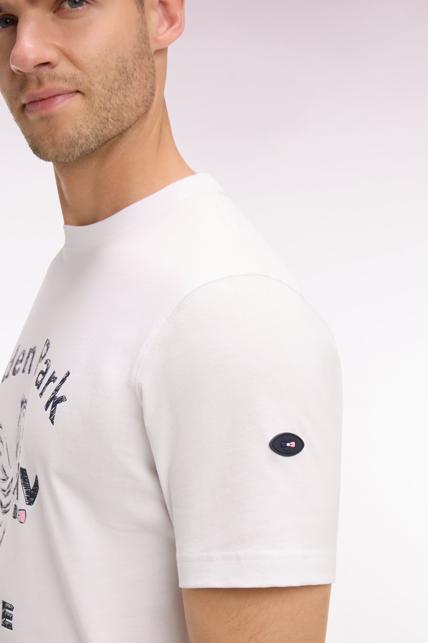 T-shirt XV de France à manches courtes en coton blanc sérigraphié coupe regular