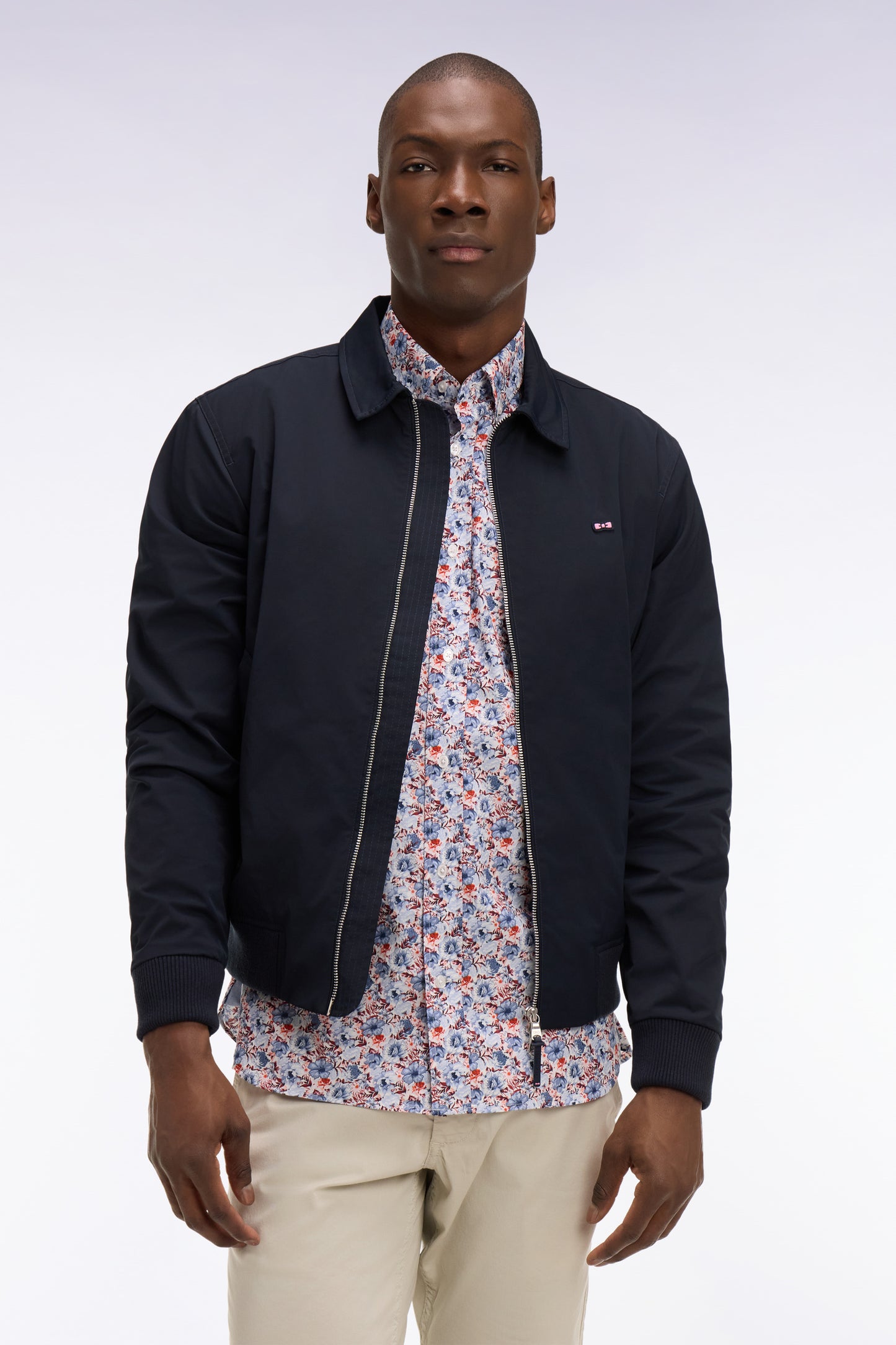 Blouson en nylon marine