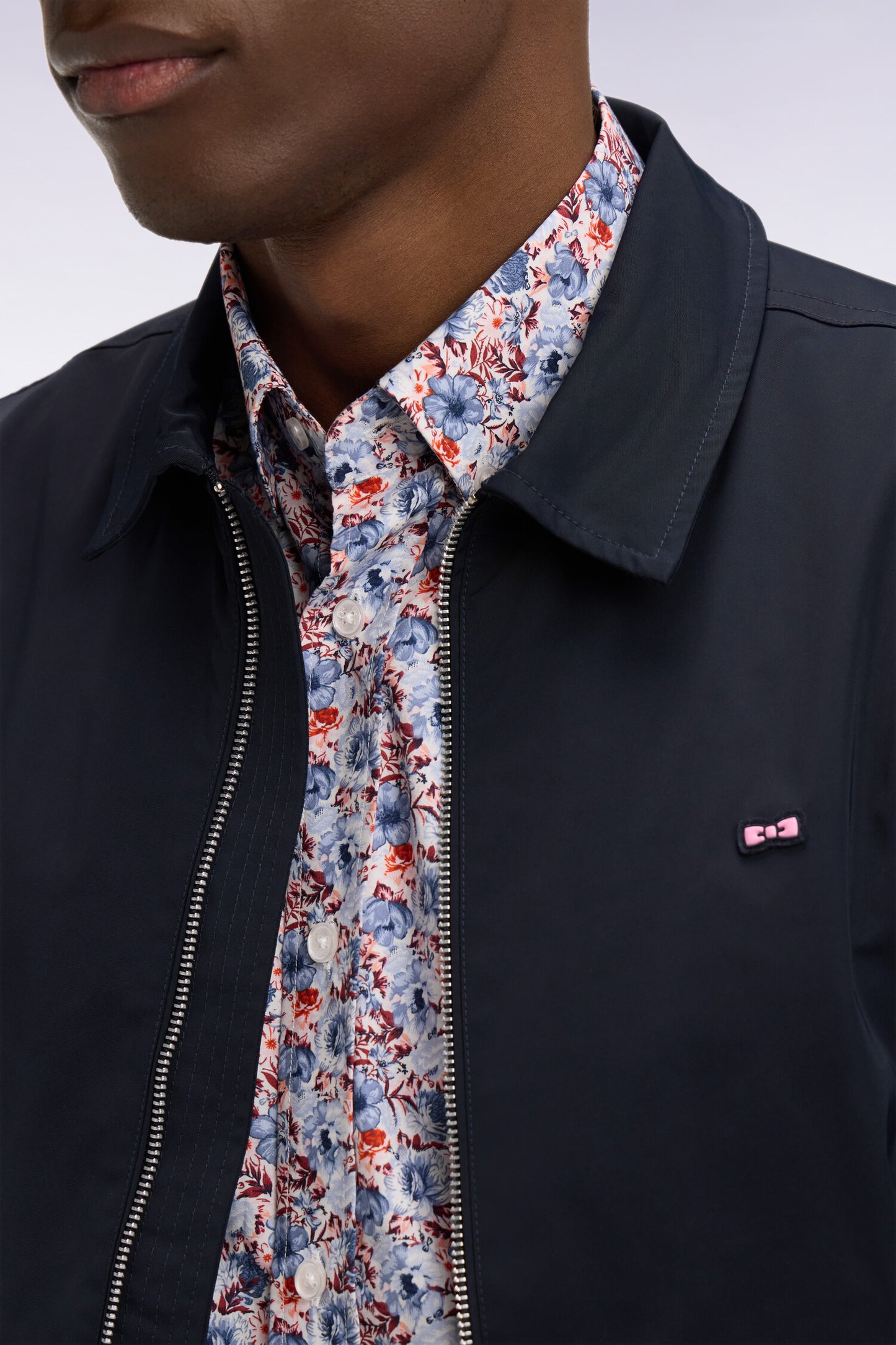 Blouson en nylon marine