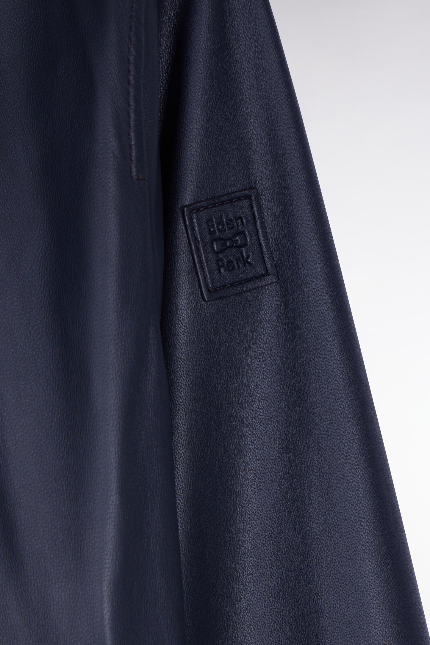 Navy leather bomber jacket