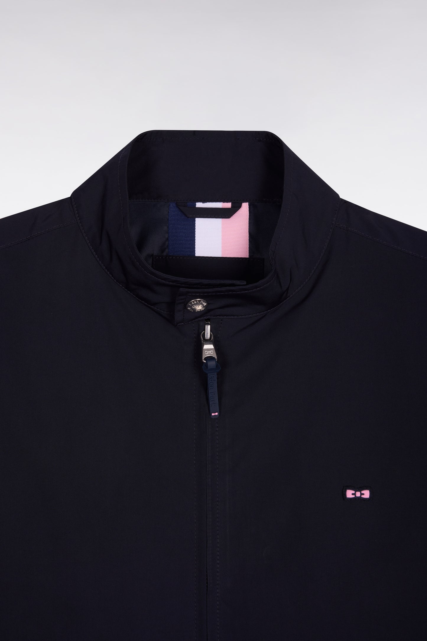 Blouson à col motard en nylon marine