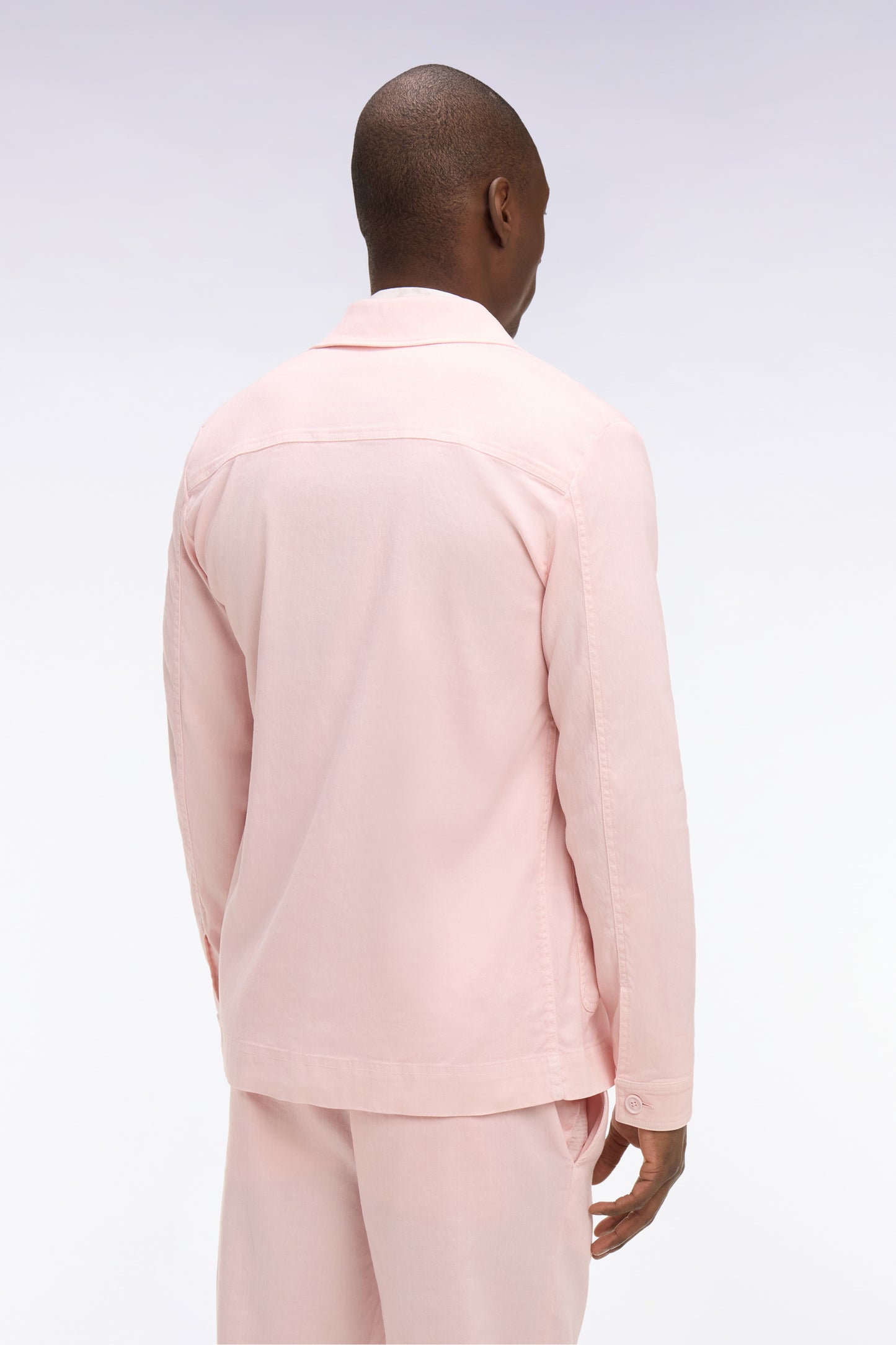 Surchemise en lin et coton rose