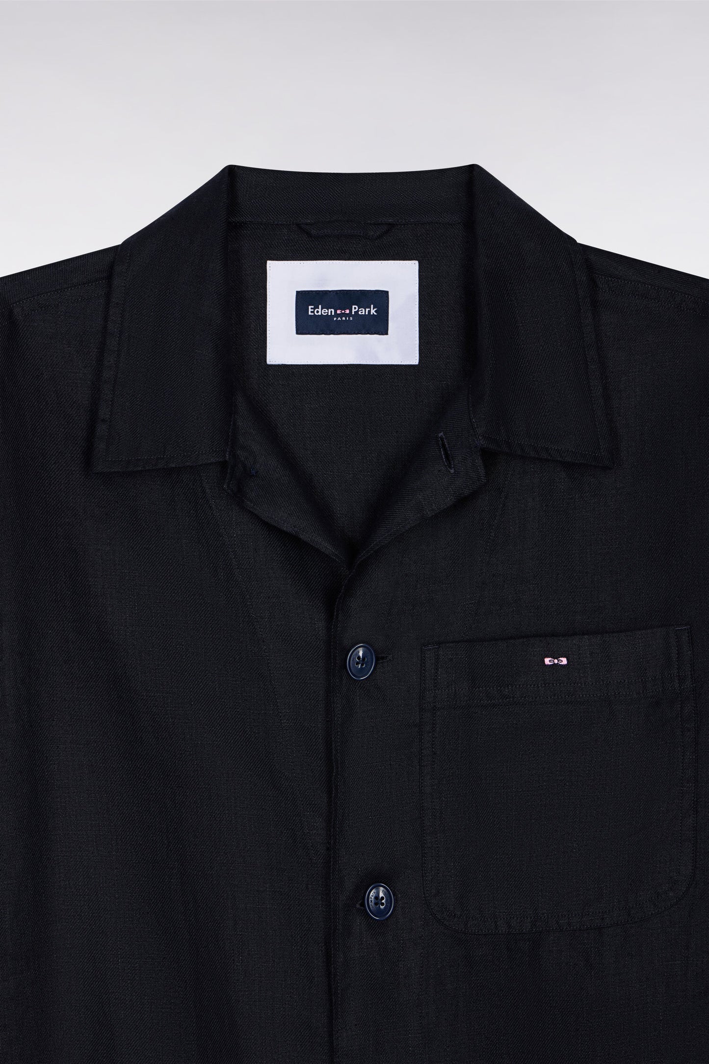 Navy linen and cotton overshirt